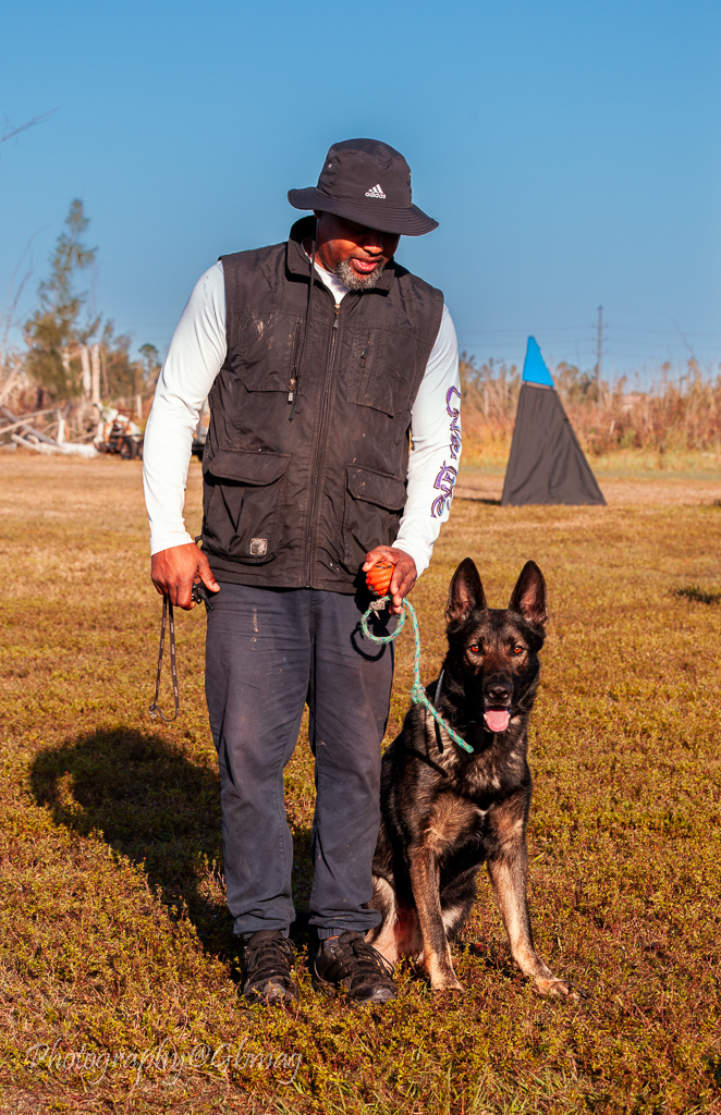 Jonathan Franco with Enzo during field training